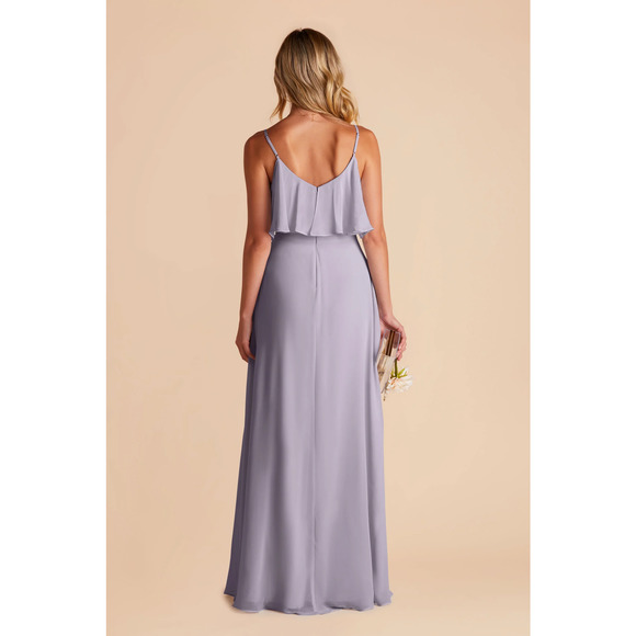 NWT Birdy Grey Jane Convertible Maxi Dress Cold-Shoulder V-Neck Chiffon Lilac L - Picture 6 of 8